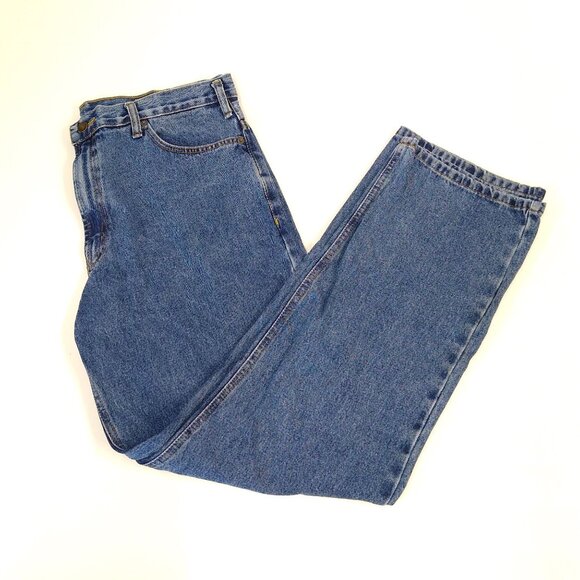 Full Blue Jeans Classic Fit Straight Leg Denim Men's Jeans 38x34 Sits At Waist - Picture 8 of 11